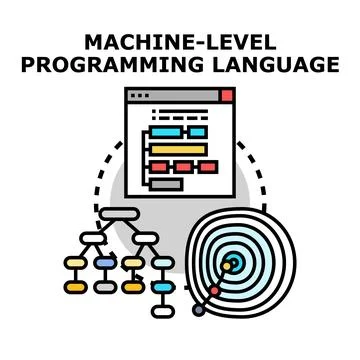 Interpreting machine level program language developing concept Ilustração Stock