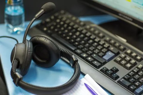 Interpreting - Microphone and switchboard in an simultaneous interpreter boot Stock Photos