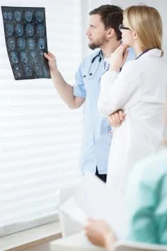 Interpreting scan of the brain Stock Photos