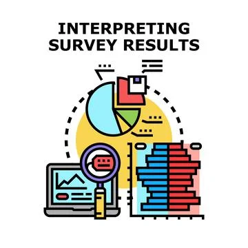 Interpreting survey results for data analysis and research Stock Illustration