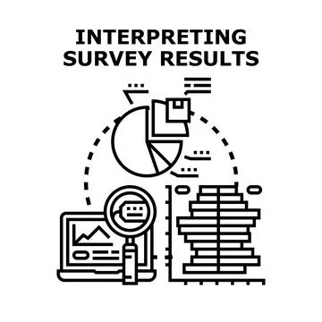 Interpreting survey results for data analysis and research Stock Illustration