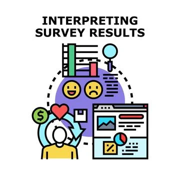 Interpreting survey results evaluating customer experience feedback Stock Illustration