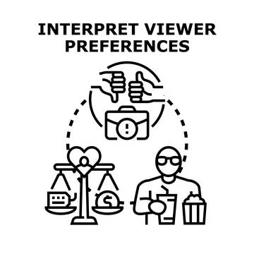 Interpreting viewer preferences understanding customer feedback concept Stock Illustration
