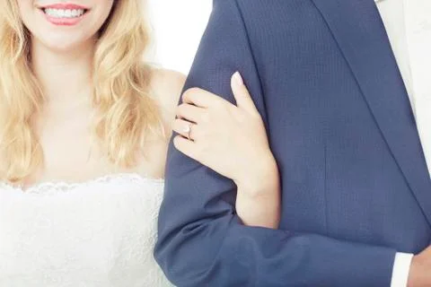 Interracial couple getting married Stock Photos