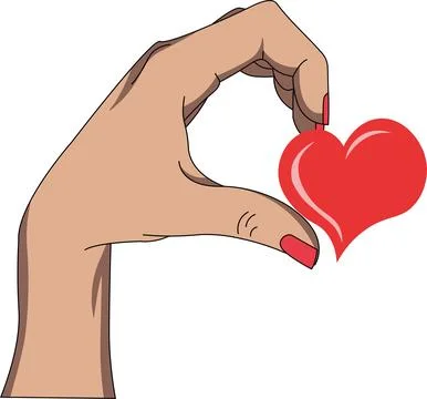 Interracial Hands Forming Heart Shape Stock Illustration