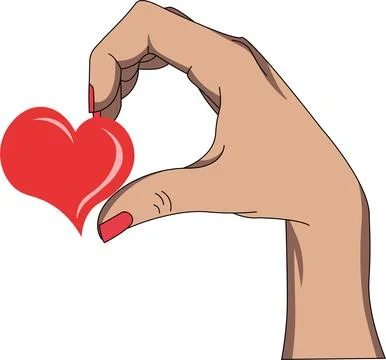 Interracial Hands Forming Heart Shape Stock Illustration