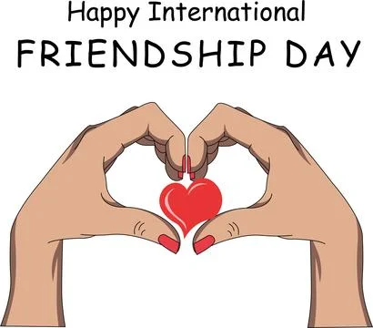 Interracial Hands Forming Heart Shape Stock Illustration