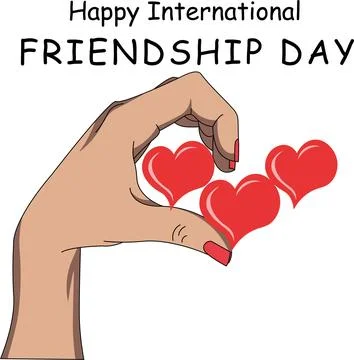 Interracial Hands Forming Heart Shape Stock Illustration