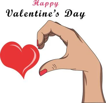 Interracial Hands Forming Heart Shape Stock Illustration