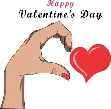 Interracial Hands Forming Heart Shape Stock Illustration