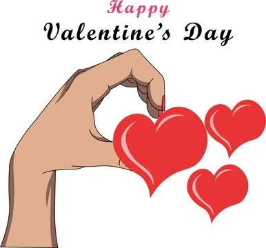 Interracial Hands Forming Heart Shape Stock Illustration
