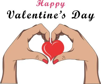 Interracial Hands Forming Heart Shape Stock Illustration