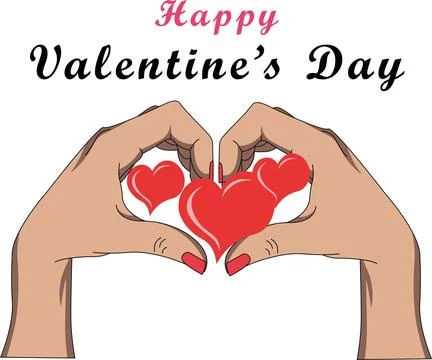 Interracial Hands Forming Heart Shape Stock Illustration