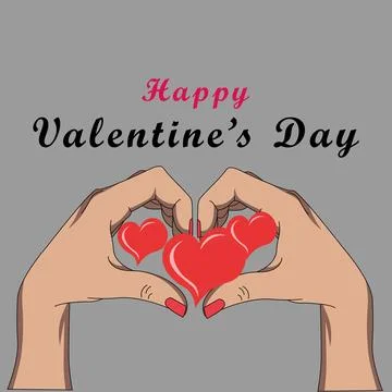 Interracial Hands Forming Heart Shape Stock Illustration