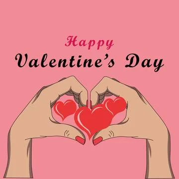 Interracial Hands Forming Heart Shape Stock Illustration