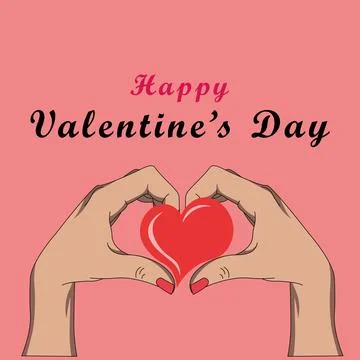 Interracial Hands Forming Heart Shape Stock Illustration