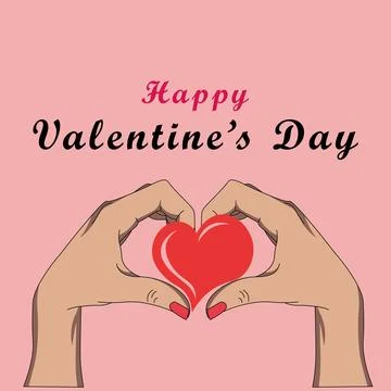 Interracial Hands Forming Heart Shape Stock Illustration