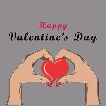 Interracial Hands Forming Heart Shape Stock Illustration