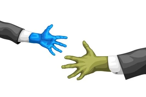 Interracial handshake isolated Stock Illustration