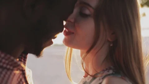 Interracial relationship theme, black man and white girl Stock Footage 78091962