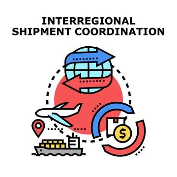 Interregional shipment coordination vector concept Stock Illustration