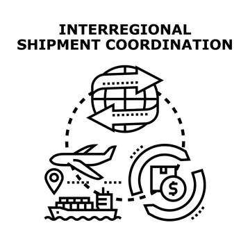 Interregional shipment coordination vector concept Stock Illustration
