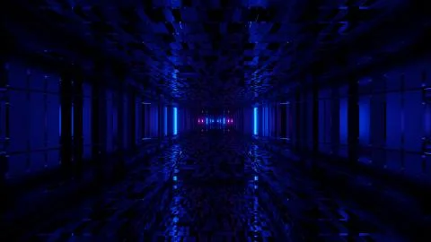 Interrelated Rectangular Design Brick Tunnel 4k uhd 3d illustration background Stock Illustration