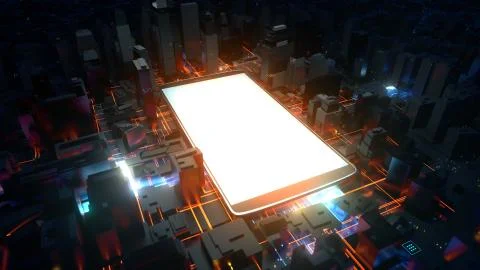 Interrelation of digital and modern life concept.. Stock Illustration