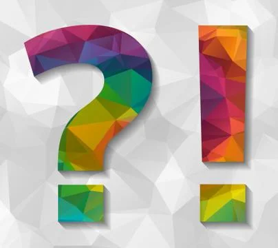 Interrogation and exclamation low poly Illustrazione stock