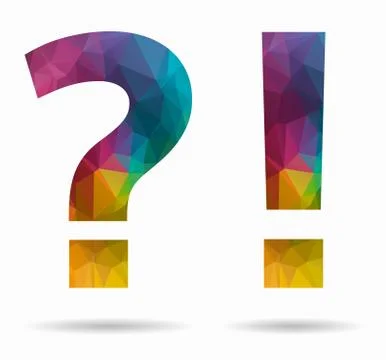 Interrogation and exclamation poly icon イラスト素材