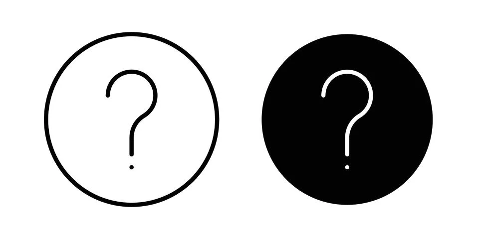 Interrogation icon solid, line, and editable vector set. Stock Illustration