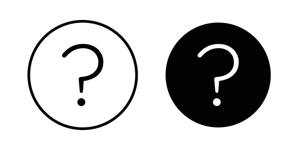 Interrogation icon symbol  illustration bundle in black colour Stock Illustration