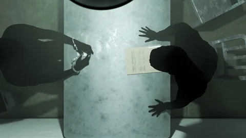 Interrogation room from the top view. Video stock 91511432