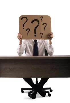 Interrogative businessman 스톡 사진