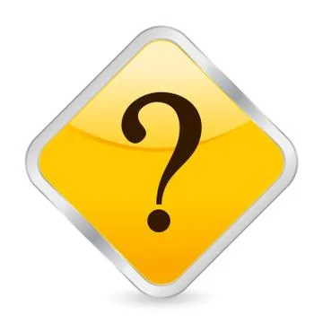 Interrogative mark yellow square icon Stock Illustration