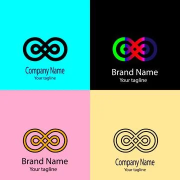 Interrupted Infinity Node logo design Stock Illustration