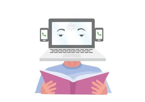 INTERRUPTION OF TECHNOLOGY IN CONCENTRATION Illustrazione stock