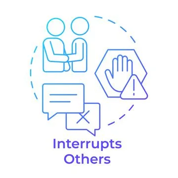 Interrupts others blue gradient concept icon Stock Illustration