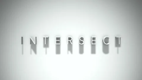 Intersect 3D title animation with shadows on a white background Stock Footage 297387260