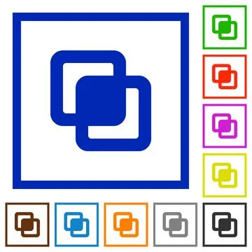 Intersect shapes flat framed icons Illustrazione stock