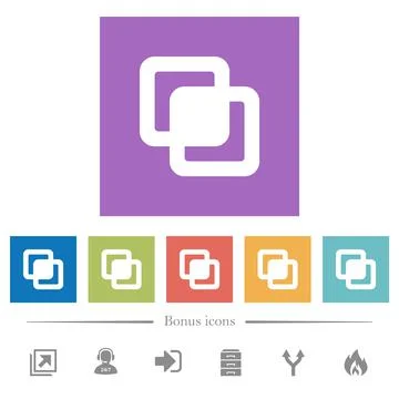 Intersect shapes flat white icons in square backgrounds イラスト素材