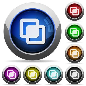 Intersect shapes round glossy buttons Illustrazione stock