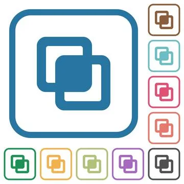 Intersect shapes simple icons Illustrazione stock