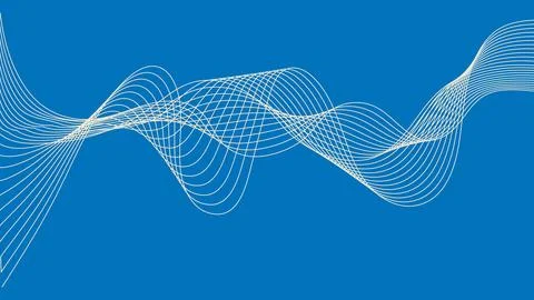 Intersecting Abstract Wave Lines On Blue Stock Illustration