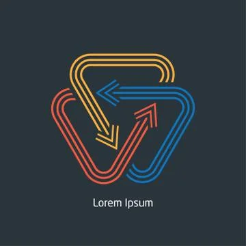 Intersecting arrows abstract symbol Stock Illustration