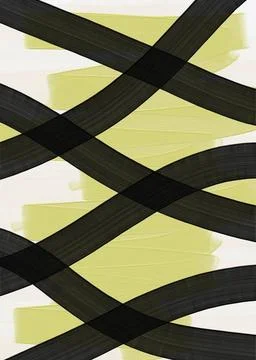 Intersecting black lines create a dynamic grid pattern over vibrant yellow... Stock Photos