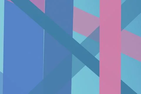 Intersecting blue, cyan, violet, and pink panels create a layered geometric.. Stock Illustration