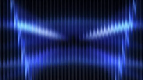 Intersecting blue neon lasers reflecting sharply on vertical glass lines Stock Footage 328034104