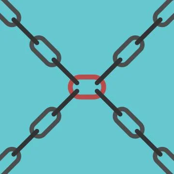 Intersecting chains, team concept Stock Illustration