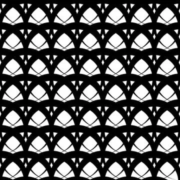 Intersecting circles abstract monochrome Repeatable pattern. 스톡 일러스트